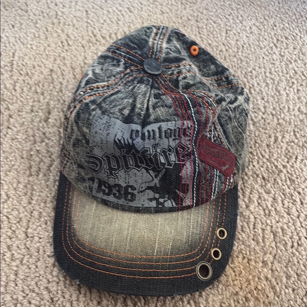 Spitfire Distressed Black and Red Cap